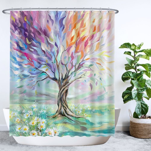 Ulticool Douchegordijn - Boom Tree of Life  - 180 x 200 cm - met 12 ringen 