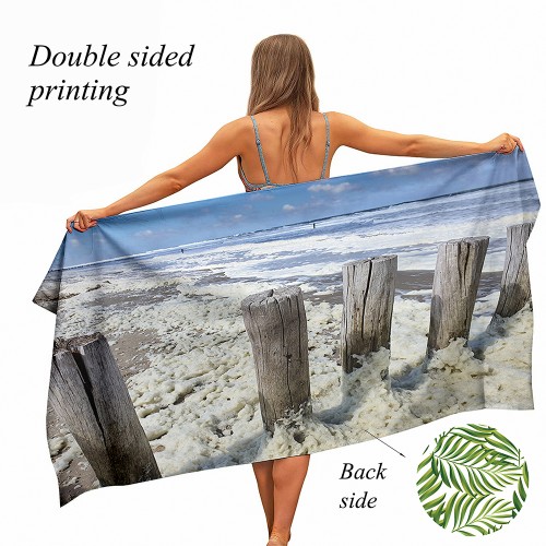 Ulticool - Handdoek -Strand Kust Nederland - Backdrop Decoratie Natuur - Badhanddoek - Strandlaken - Handdoek Microvezel - Sneldrogend Badlaken - 160 x 80 cm - voor reizen fitness gym sport