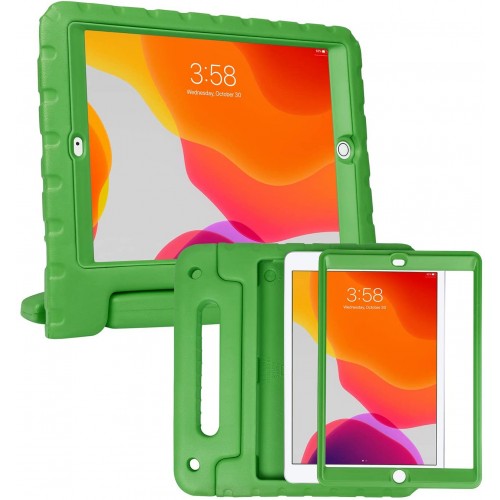 iPad 10.2 (2019 / 2020 / 2021) kinderhoes groen met ingebouwde screenprotector
