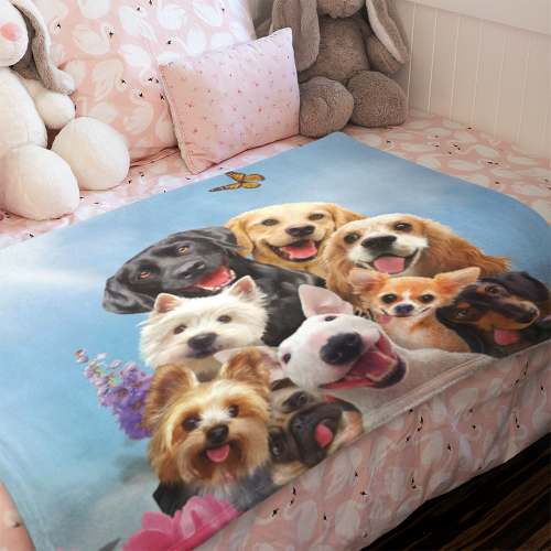 Ulticool - Deken - Hond Dieren Honden - Kinderkamer Babykamer - Zacht Fleece Flanel - 150x100 cm - Plaid - Accessoires - Dekentje Versiering Decoratie Jeugdkamer Meisje Jongen
