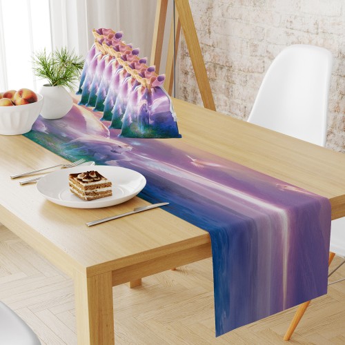 Ulticool Uitdeelzakjes 8x Eenhoorn - Unicorn Kinderfeestje Traktatie Verjaardag Versiering Dieren Design + 1x Tafelloper Textiel - Roze