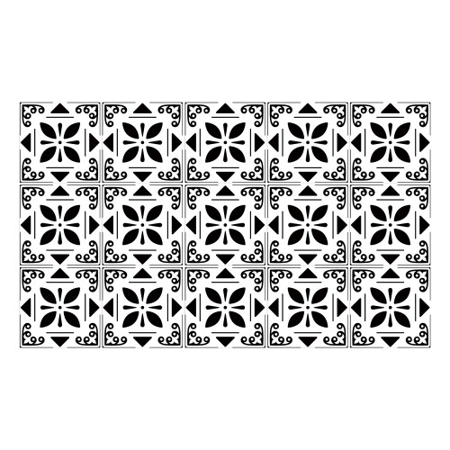 Ulticool Decoratie Sticker Tegels - Bloem Zwart Wit - 15x15 cm - 15 stuks Zelfklevende Plakfolie Tegelstickers - Achterwand voor de Muur Badkamer - Keukenwand Keuken - Plaktegels Zelfklevend - Sticktiles