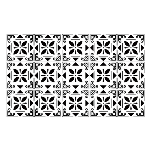 Ulticool Decoratie Sticker Tegels - Bloem Zwart Wit - 15x15 cm - 15 stuks Zelfklevende Plakfolie Tegelstickers - Achterwand voor de Muur Badkamer - Keukenwand Keuken - Plaktegels Zelfklevend - Sticktiles