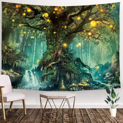 ulticool-sprookje-elf-boom-magisch-bos-natuur-wandkleed-200x150 cm-groot-wandtapijt-kinderkamer-poster