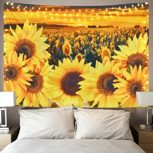 Ulticool - Zonnebloem Zon Zomer Bloemen Natuur - Wandkleed - 200x150 cm - Groot wandtapijt - Poster