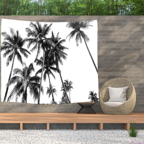 Ulticool - Strand Natuur Retro Vintage Palmboom Kunst - Wandkleed  Poster - 200x150 cm - Groot wandtapijt -  Tuinposter Tapestry