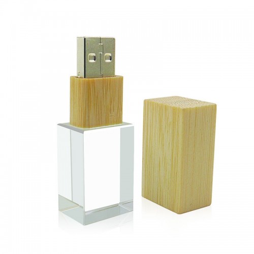 USB-stick glas en hout 8GB