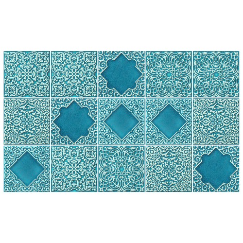 Ulticool Decoratie Sticker Tegels - Arabische Marokkaanse Sprookjes - 15x15 cm - 15 stuks Plakfolie Muurstickers Tegelstickers - Plaktegels Zelfklevend - Sticktiles - Badkamer - Keuken 