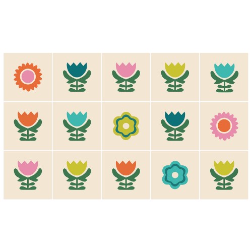 Ulticool Decoratie Sticker Tegels - Bloemen Vintage Retro - 15x15 cm - 15 stuks Plakfolie Tegelstickers - Muurstickers Plaktegels Zelfklevend - Sticktiles - Badkamer - Keuken 