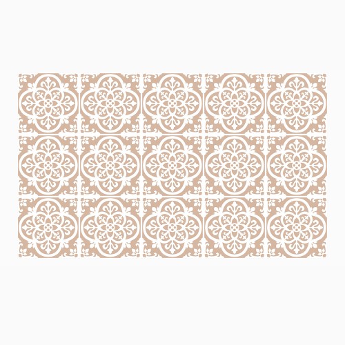 Ulticool Decoratie Sticker Tegels - Mandala Sepia Beige Accessoires Versiering Achterwand - 15x15 cm - 15 stuks Plakfolie Tegelstickers - Plaktegels Zelfklevend - Sticktiles - Badkamer - Keuken 