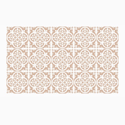 Ulticool Decoratie Sticker Tegels - Mandala Sepia Beige Accessoires Versiering Achterwand - 15x15 cm - 15 stuks Plakfolie Tegelstickers - Plaktegels Zelfklevend - Sticktiles - Badkamer - Keuken 