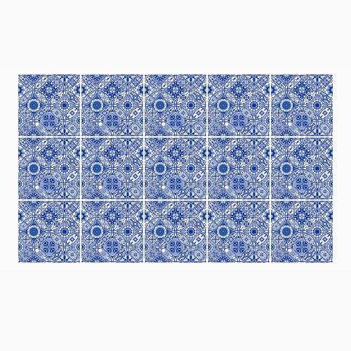 Ulticool Decoratie Sticker Tegels - Muurcirkel voor Binnen Mandala Blauw  - 15x15 cm - 15 stuks Plakfolie Tegelstickers - Plaktegels Zelfklevend - Sticktiles - Badkamer - Keuken 