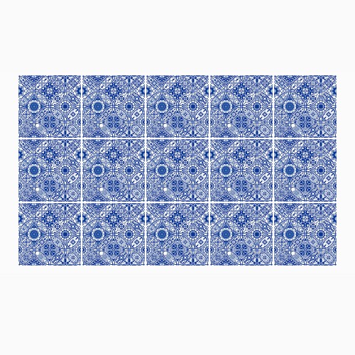 Ulticool Decoratie Sticker Tegels - Muurcirkel voor Binnen Mandala Blauw  - 15x15 cm - 15 stuks Plakfolie Tegelstickers - Plaktegels Zelfklevend - Sticktiles - Badkamer - Keuken 