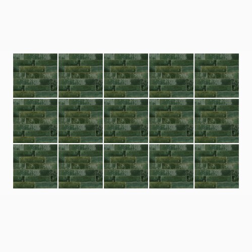 Ulticool Decoratie Sticker Tegels - Steenstrips Wandbekleding voor op de Muur Groen - 15x15 cm - 15 stuks Plakfolie Tegelstickers - Plaktegels Zelfklevend - Sticktiles - Badkamer - Keuken 