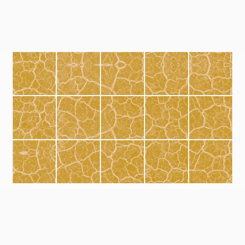 Ulticool Decoratie Sticker Tegels - Geel Okergeel Graniet Terrazzo Accessoires  - 15x15 cm - 15 stuks Plakfolie Tegelstickers - Plaktegels Zelfklevend - Sticktiles - Badkamer - Keuken 