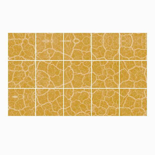 Ulticool Decoratie Sticker Tegels - Geel Okergeel Graniet Terrazzo Accessoires  - 15x15 cm - 15 stuks Plakfolie Tegelstickers - Plaktegels Zelfklevend - Sticktiles - Badkamer - Keuken 