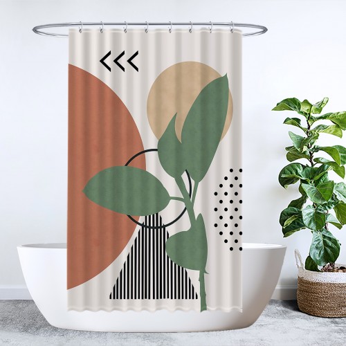 Ulticool Douchegordijn - Zon Abstract Natuur Boho Bohemian - 120 x 180 cm - met 8 ringen 