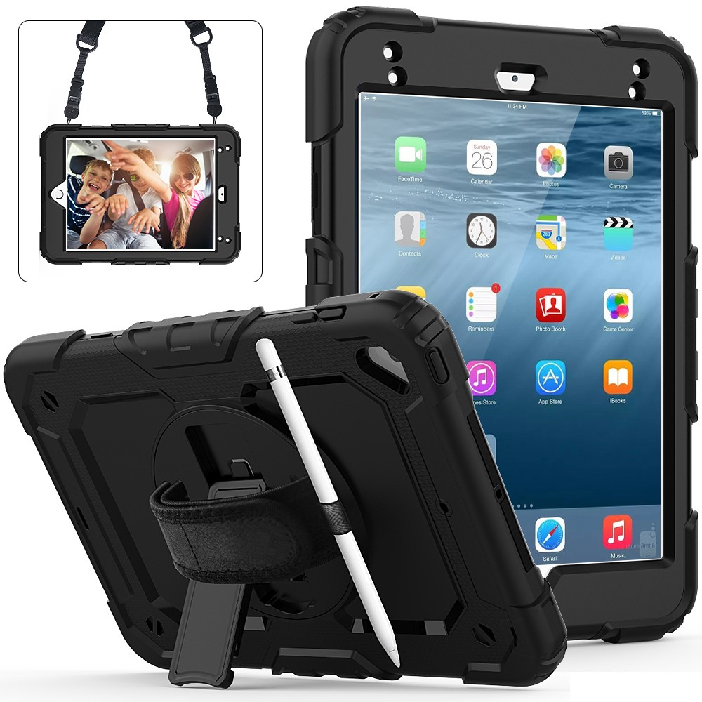 vijandigheid Durf Anoniem iPad mini 4 / 5 case / hoes met screenprotector, handriem en schouderriem  voor Horeca en Bouw