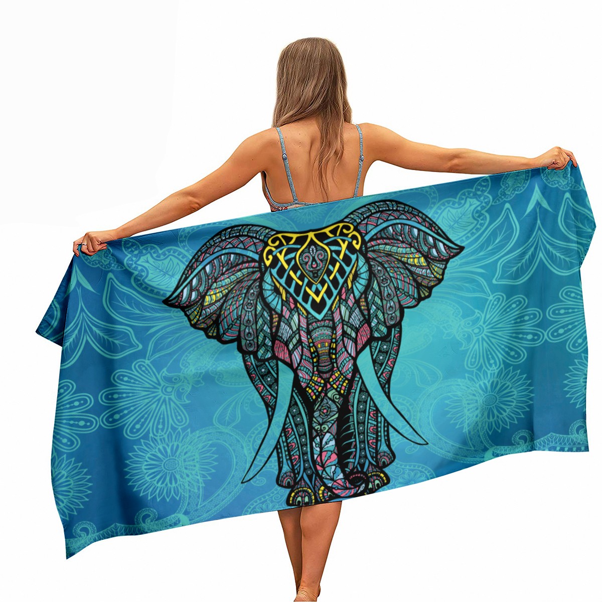 Ulticool - Olifant Bohemian Hippie Style Handdoek Microfiber badlaken – voor fitness gym sport