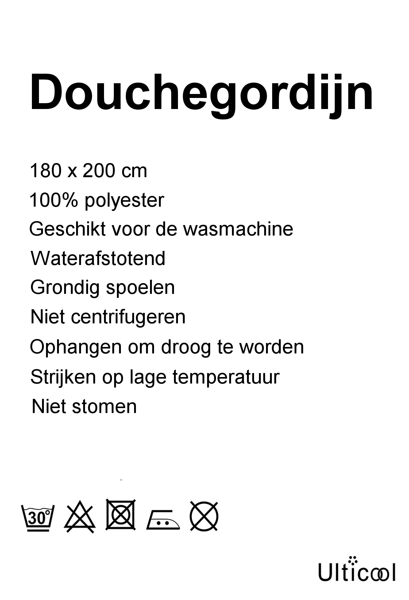 Ulticool Douchegordijn Natuur Brug Water 180 x 200 cm met 12 ringen