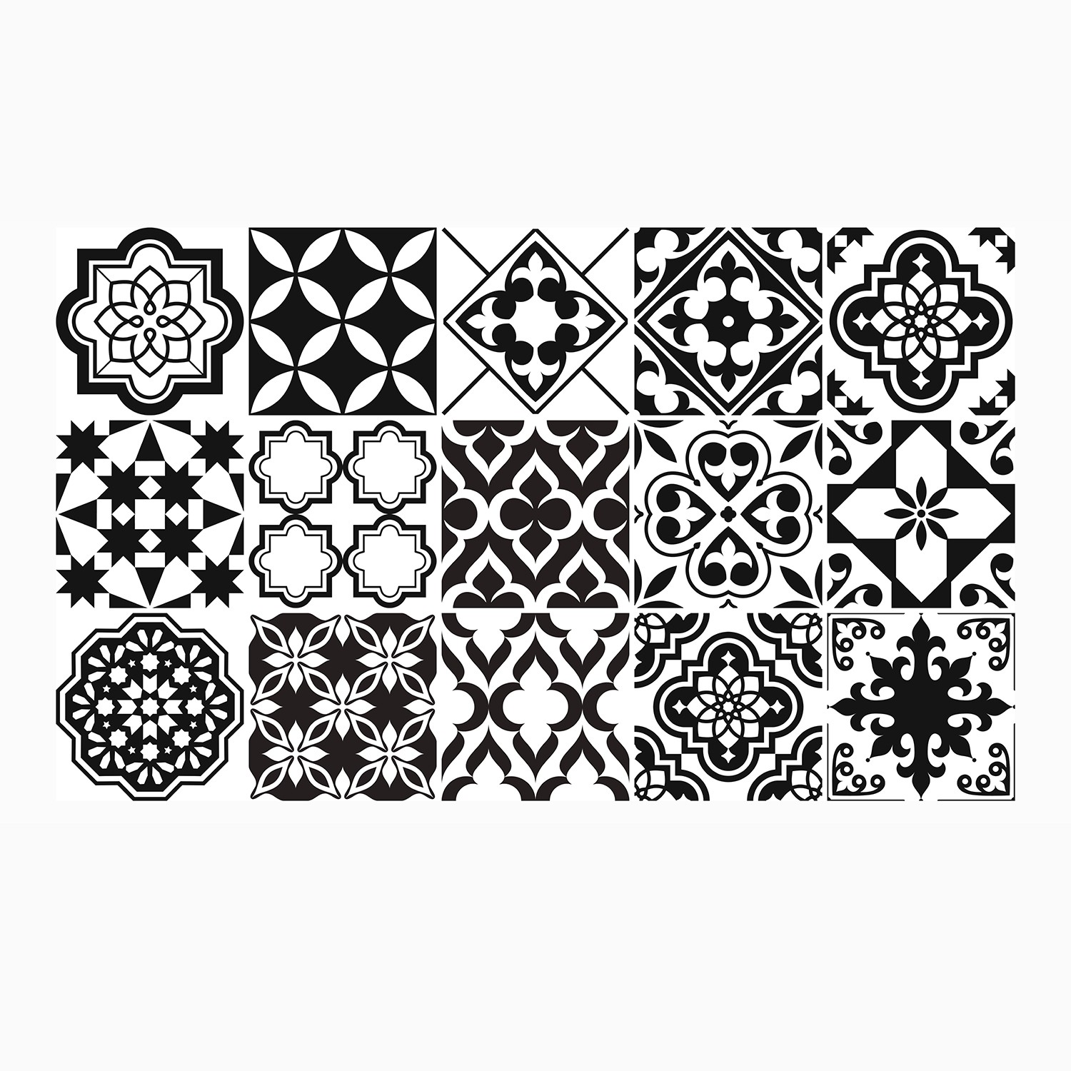 Decoratie Sticker Tegels - Achterwand Zwart Wit - 15x15 cm Decoratie Sticker Tegels - Achterwand Zwart Wit - 15x15 cm