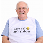 Slabber volwassenen 46x80 cm – Tekst Sexy - Waterdichte beschermslab – Senioren slab – Grote bavet – Fleece onderlaag – TPU tussenlaag 