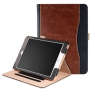 iPad Air 1 / Air 2 / 9.7 (2017 / 2018) leren case / hoes - incl. standaard met 3 standen -  Bruin Zwart