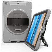 360 graden draaibare, rugged, iPad 9.7 (2017 & 2018) case met screenprotector grijs