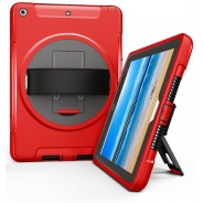 360 graden draaibare, rugged, iPad 9.7 (2017 & 2018) case met screenprotector rood