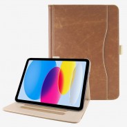 iPad 10.9 (2022) leren hoes bruin incl. standaard met 3 standen
