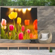 Ulticool - Tulpen Bloemen Natuur - Wandkleed  Poster - 200x150 cm - Groot wandtapijt -  Tuinposter Tapestry 