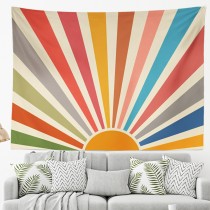 Ulticool - Zon Retro Vintage Zonsondergang - Wandkleed - 200x150 cm - Groot wandtapijt - Poster