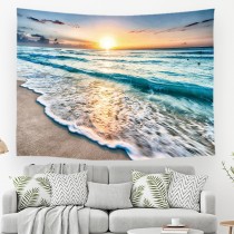 Ulticool - Zee Golven Strand Natuur - Wandkleed - 200x150 cm - Groot wandtapijt - Poster