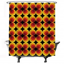 Ulticool Douchegordijn - Retro Vintage Flowers 60's 70's  - 180 x 200 cm - met 12 ringen 