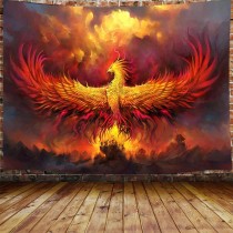 Ulticool - Phoenix Feniks Vuur Kracht Griekse Mythologie - Wandkleed - 200x150 cm - Groot wandtapijt - Poster