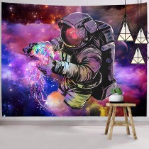 Ulticool - Astronaut Paars Heelal - Wandkleed - 200x150 cm - Groot wandtapijt - Poster