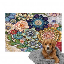 Ulticool - Deken Hondenmand - Hond Kat Poes - Bloemen Natuur Kunst - Fleece - Plaid op Bank - Mat Kussen - Achterbank Auto Kofferbak - Accessoire Dierenprint Versiering 