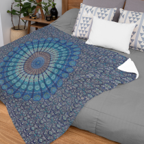 Ulticool - Deken - Mandala Blauw - Zachte Fleece Flanel voor Warmte - 200x150 cm - Plaid - Accessoires - Versiering Decoratie Woonkamer Slaapkamer