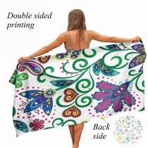 Ulticool - Handdoek - Bloemen - Badhanddoek - Strandlaken - Handdoek Microvezel - Sneldrogend Badlaken - 160 x 80 cm - voor reizen fitness gym sport