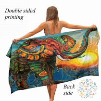 Ulticool - Handdoek - Olifant Bohemian Hippie Ibiza Style - Badhanddoek - Strandlaken - Handdoek Microvezel - Sneldrogend Badlaken - 160 x 80 cm - voor reizen fitness gym sport