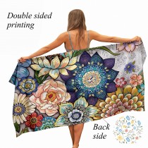 Ulticool - Handdoek - Bloemen Natuur Kunst - Badhanddoek - Strandlaken - Handdoek Microvezel - Sneldrogend Badlaken - 160 x 80 cm - voor reizen fitness gym sport