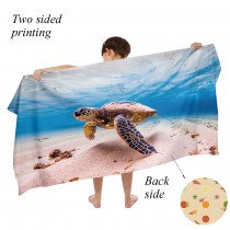 Ulticool - Handdoek - Schildpad Zee Onderwater - Badhanddoek - Strandlaken - Sneldrogend Badlaken - 140 x 70 cm - voor reizen fitness gym sport - Kind - Meisje - Jongen