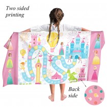 Ulticool - Handdoek - Prinses Kasteel Draak Ridders Luchtballon - Spel - Badhanddoek - Strandhanddoek Zwemhanddoek - Kinderen - Sneldrogend Badlaken - 140 x 70 cm - voor reizen fitness gym sport