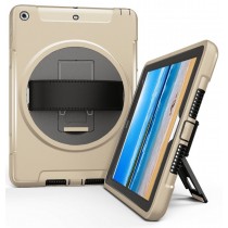 360 graden draaibare, rugged, iPad 9.7 (2017 & 2018) / Air 2 / Pro 9.7 case met screenprotector goud