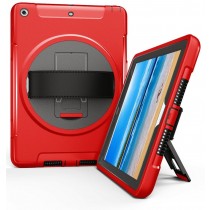 360 graden draaibare, rugged, iPad 9.7 (2017 & 2018) / Air 2 / Pro 9.7 case met screenprotector rood