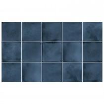 Ulticool Decoratie Sticker Tegels - Blauw Aardewerk Jeans - Muurstickers - 15x15 cm - 15 stuks Plakfolie Tegelstickers - Plaktegels Zelfklevend - Sticktiles - Badkamer - Keuken 