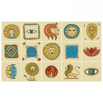 Ulticool Decoratie Sticker Tegels - Egypte Oudheid Mythologie - Meubelfolie - 15x15 cm - 15 stuks Folie Keukenkast Tegelstickers Meubel stickers - Plaktegels Zelfklevend - Badkamer - Keuken