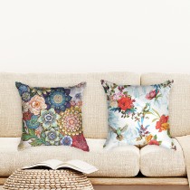 Ulticool - Kussenhoes - Bloemen Natuur Kunst - Set van 2 stuks - Sierkussens 45x45 cm - Sierkussenhoes Accessoires - Kussentjes Bank voor Decoratie Woonkamer Slaapkamer Jeugdkamer Kinderkamer Babykamer - Veelkleurig 