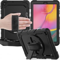 Samsung Galaxy Tab A 10.1 (2019) case met screenprotector, handriem en schouderriem voor Horeca en Bouw