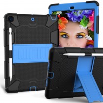 Dasaja - iPad 10.2 inch (2019 / 2020 / 2021) hoes - Stevige case - met standaard - met penhouder – Zwart - Blauw